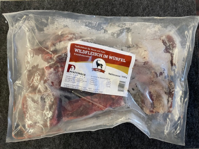 v BARF Wildfleisch in Würfel 1 kg