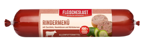 Fleischeslust Rindermenü 800 g mit Zucchini, Haselnuss und Kürbiskernen