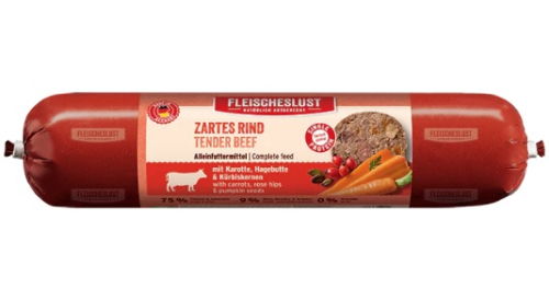 Fleischeslust Zartes Rind 800 g mit Karotte, Hagebutte und Kürbiskernen